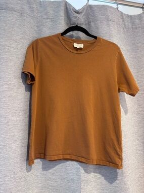 Sezane Conrad Classic Crew Neck T-Shirt - Brown